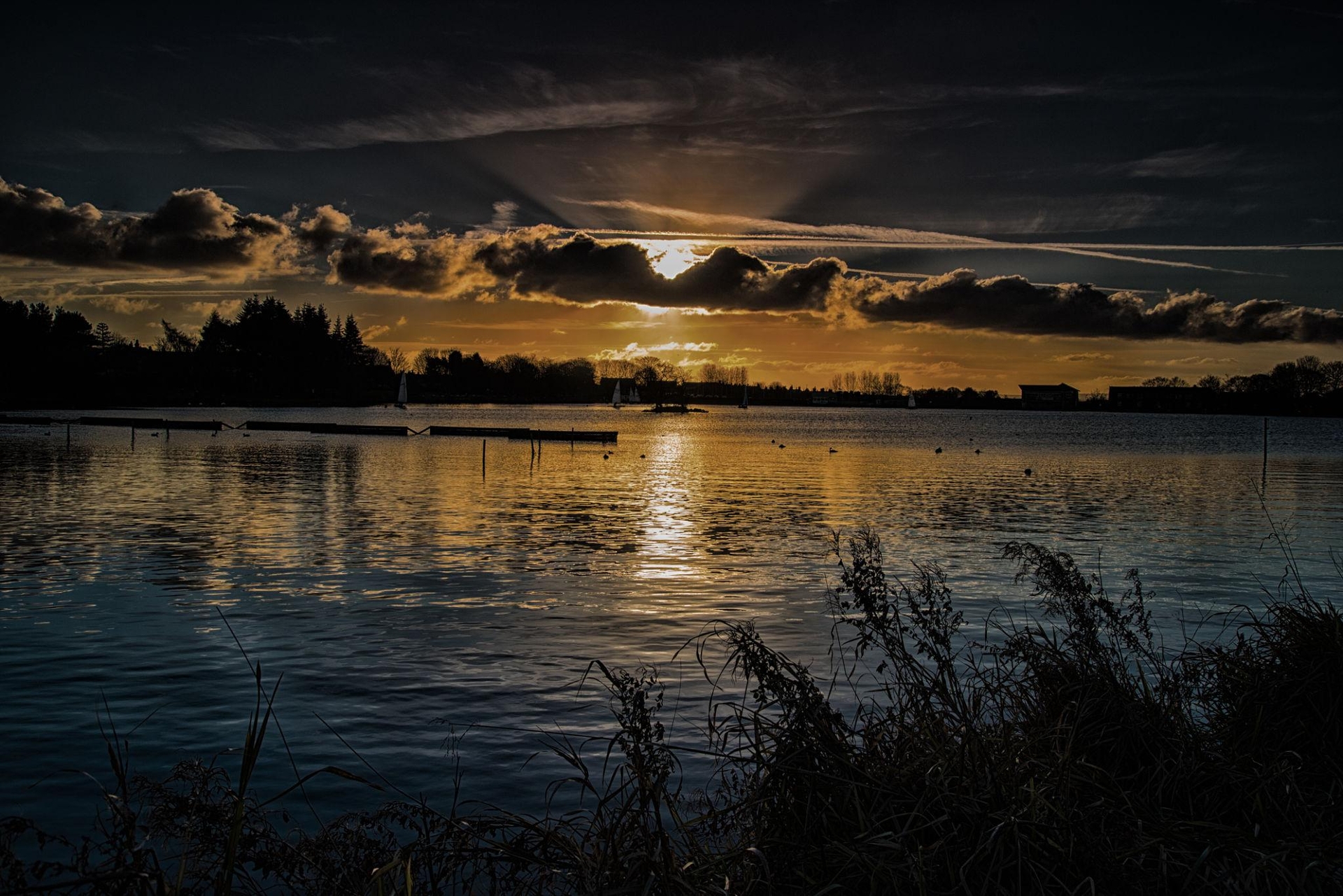Sunset over Yeadon Tarn